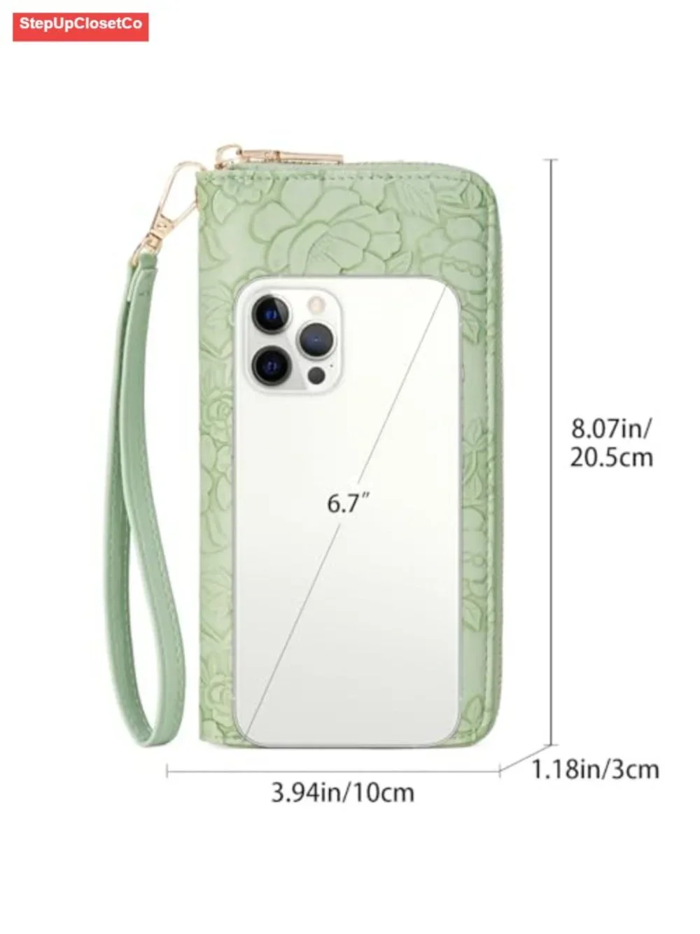 RFID Blocking Vegan Leather Wristlet Wallet Large Capacity Detachable Strap